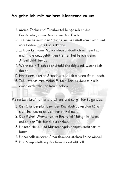 Plakat mit den Klassenraumregeln der Feldmark-Schule – der Text steht auch als PDF zum Download bereit